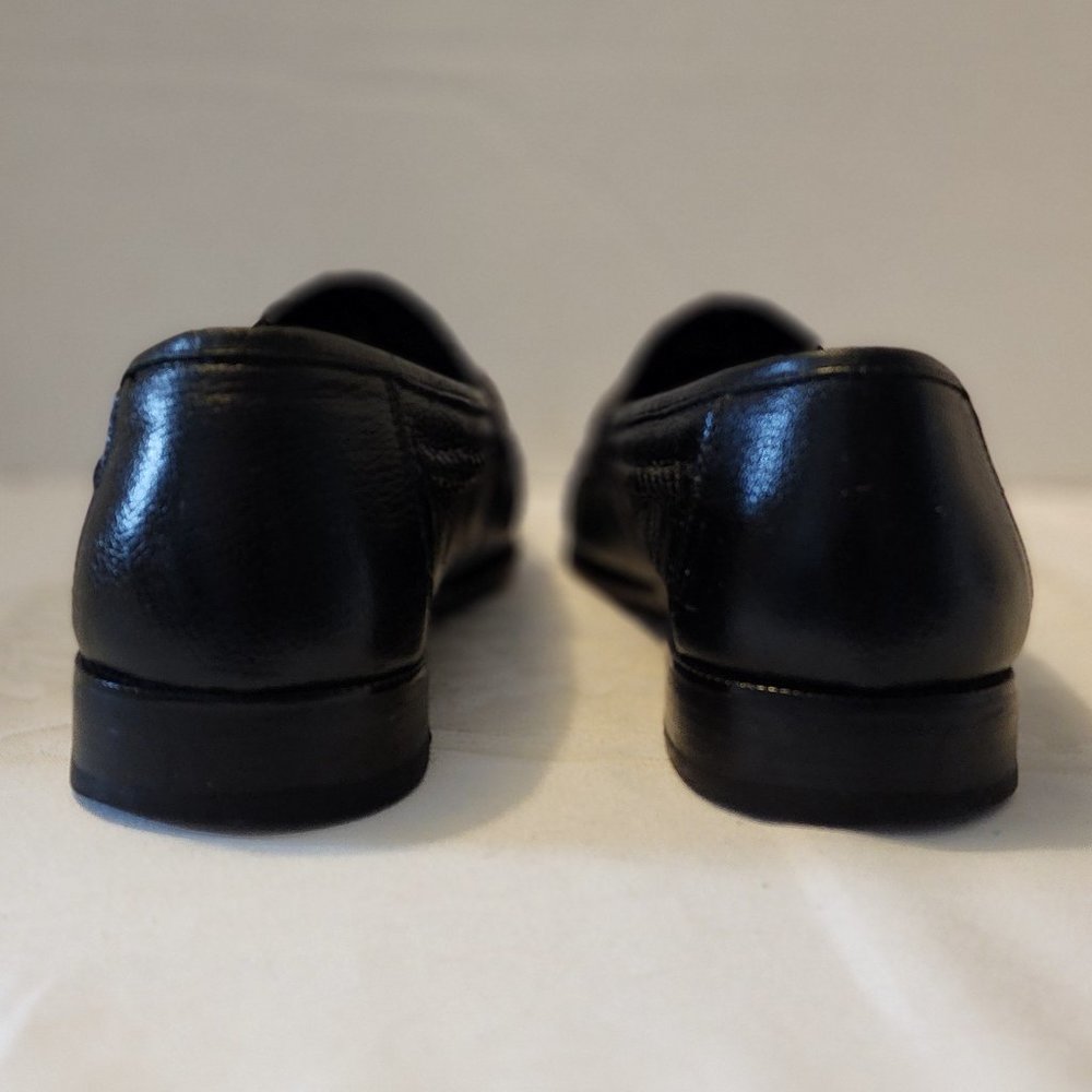 Brass Boot Tassel Loafers Size 10.5 Black Genuine Caiman Alligator - Picture 9 of 11